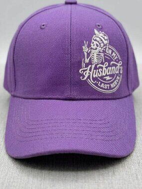 Women's Purple "On My Husband's Last Nerve" Baseball Cap (Handmade)